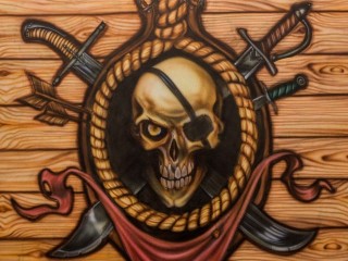 Аэрография, роспись стен: "Каюта Капитана"